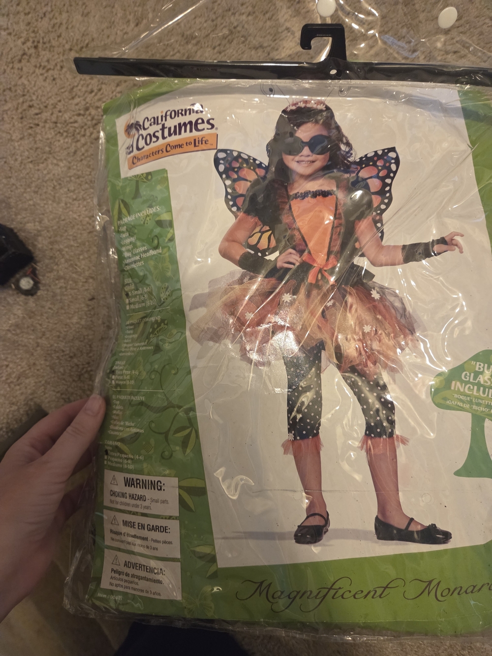 California Costumes Orange and Black Monarch Butterfly Dress with Wings
